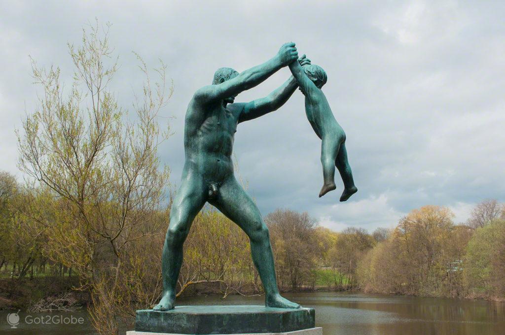 paternidade, estatua, parque vigeland, capital, oslo, noruega