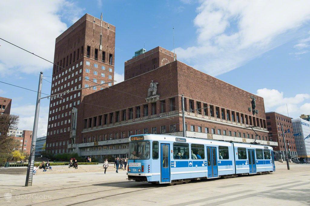 trolei, city hall, capital, oslo, noruega