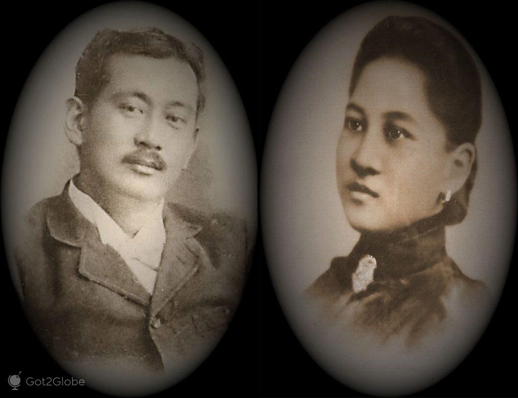 Foto de Mariano e Maria Lacson, Talisay, ilha de Negros, Filipinas