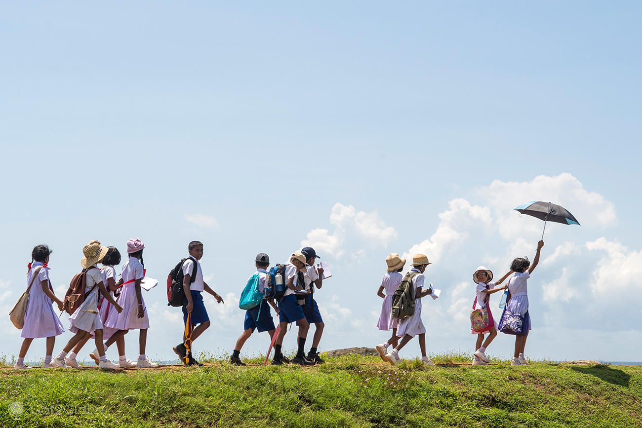 Forte Galle, Sri Lanka, Ceilão Lendária Taprobana, fila estudantil