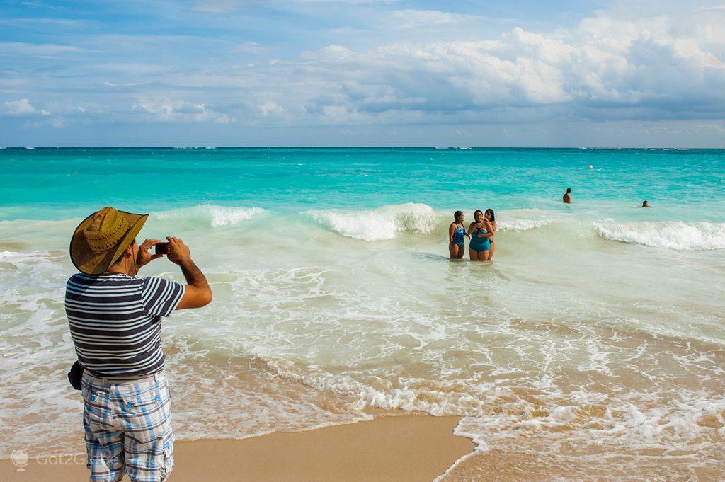 Família praia de Tulum, Ruínas Maias da Riviera Maia, México