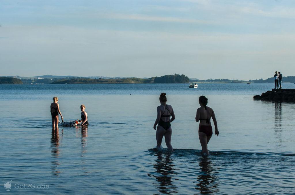 Amigas banham, Mollebukta, Stavanger, Norueg